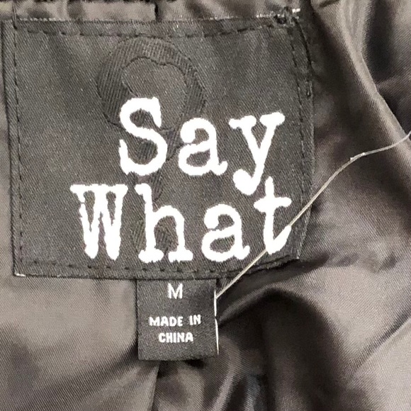 NWOT Say What? White & Black Faux Fur Jacket Sz M - Picture 10 of 12